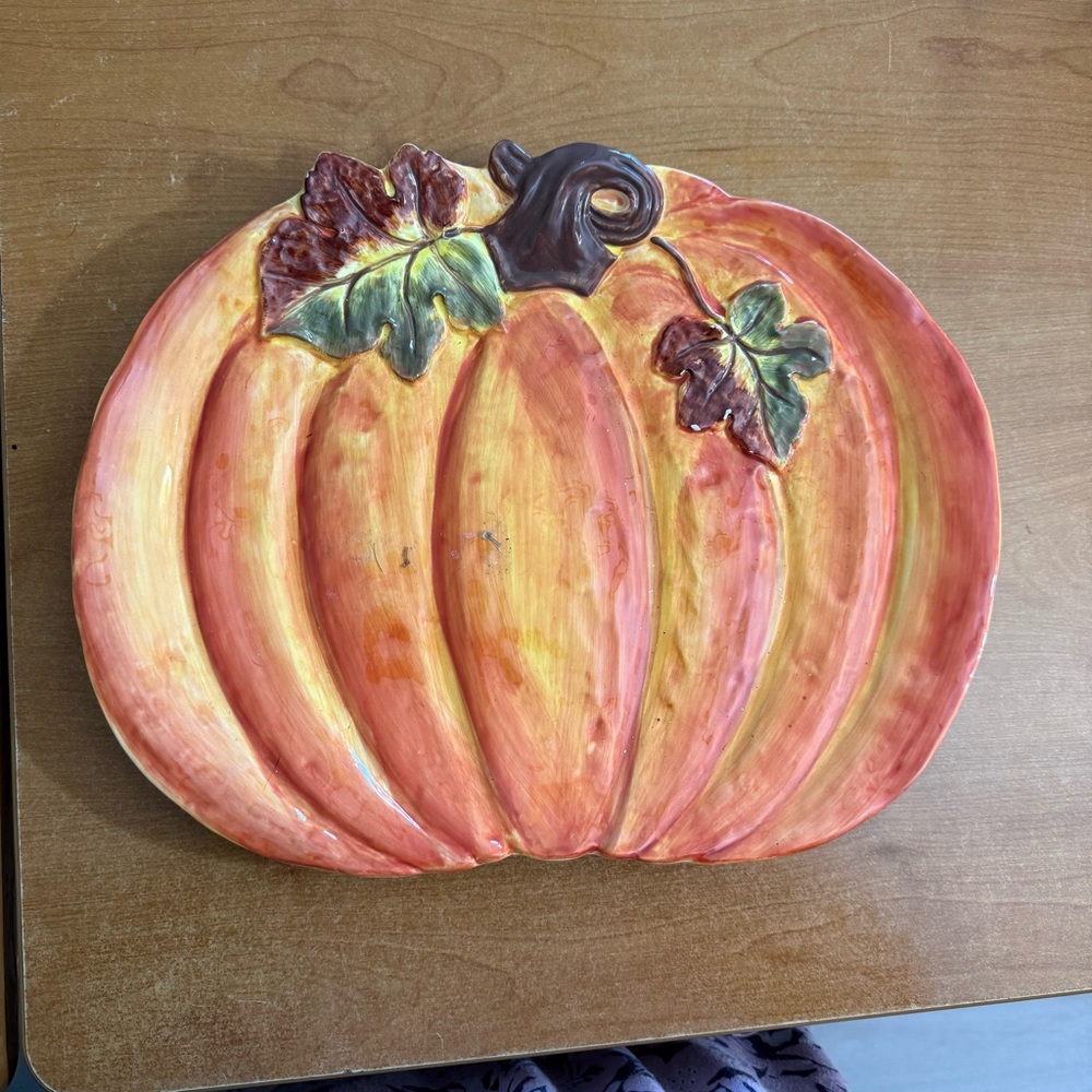 Vintage Becca, Barton, pumpkin glass, serving platter